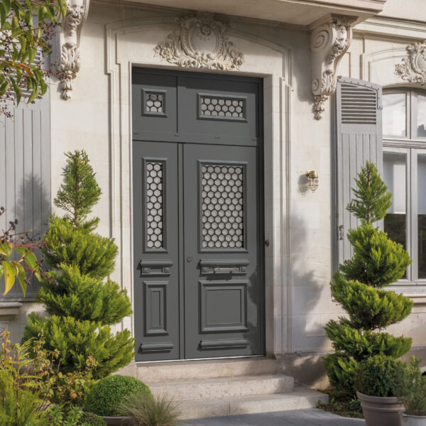 Porte d'entrée en alu PASSAGE Grille ALVA COLLECTION TRADITION