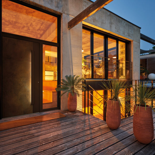 Porte d'entrée CARPE_DIEM_STAMNOS_Céramique_Rouille_Led_SIT