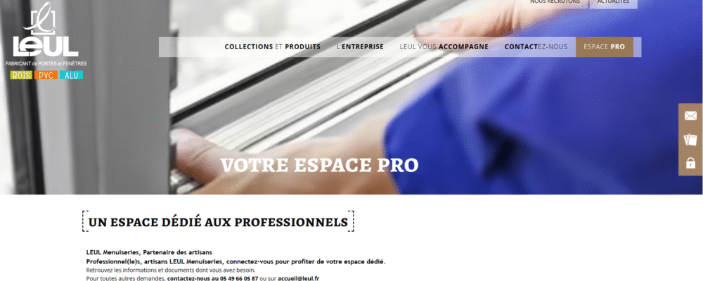 Votre espace pro dédié Leul Menuiseries