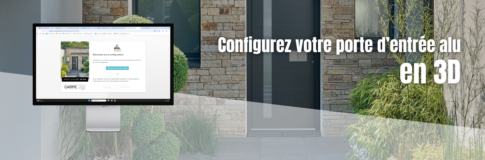 configurateur 3D porte d'entrée aluminium