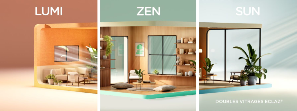 Solutions de menuiseries et vitrages eclaz : plus de lumière naturelle, confort thermique renforcé et réduction de la consommation énergétique.