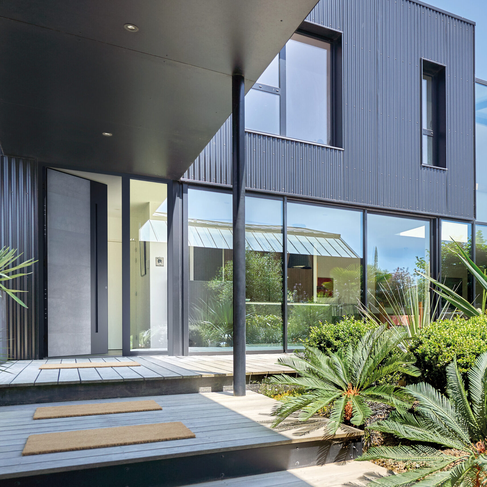 Porte d'entrée en alu CARPE DIEM AMPHORE en Céramique Béton SIT