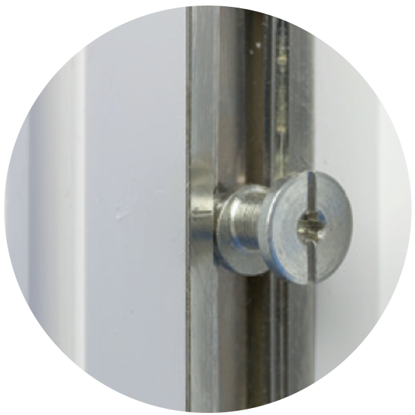 Galet champignon anti-décrochement réglable sur menuiseries